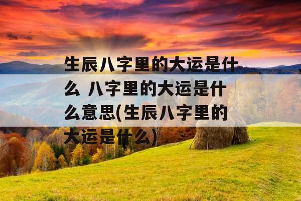 生辰八字里的大运是什么 八字里的大运是什么意思(生辰八字里的大运是什么)