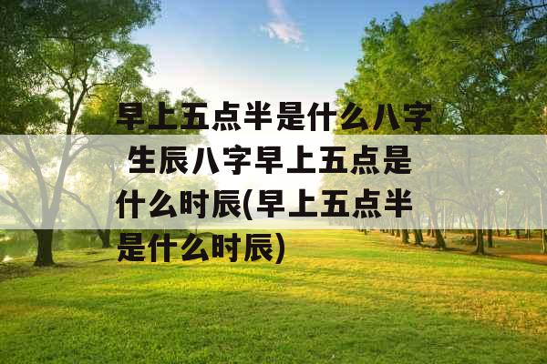 早上五点半是什么八字 生辰八字早上五点是什么时辰(早上五点半是什么时辰)