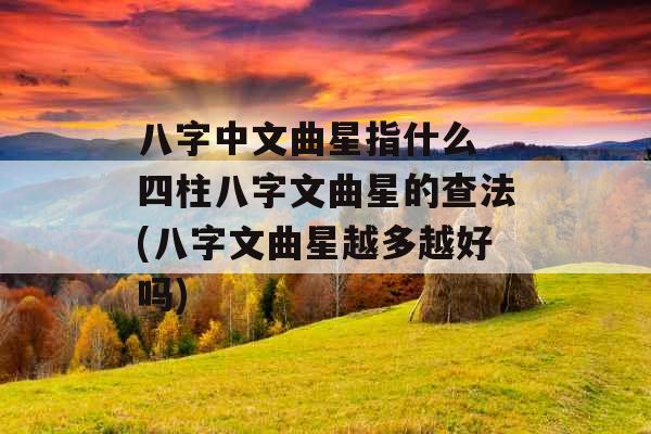 八字中文曲星指什么 四柱八字文曲星的查法(八字文曲星越多越好吗)