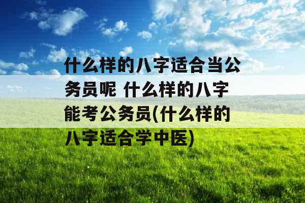 什么样的八字适合当公务员呢 什么样的八字能考公务员(什么样的八字适合学中医) 什么样的八字适合当公务员呢 什么样的八字能考公务员(什么样的八字适合学中医)