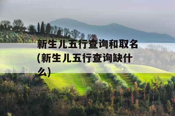 新生儿五行查询和取名(新生儿五行查询缺什么)