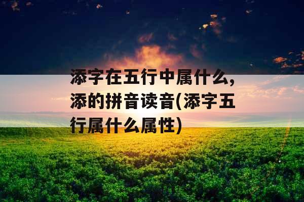 添字在五行中属什么,添的拼音读音(添字五行属什么属性) 添字在五行中属什么,添的拼音读音(添字五行属什么属性)
