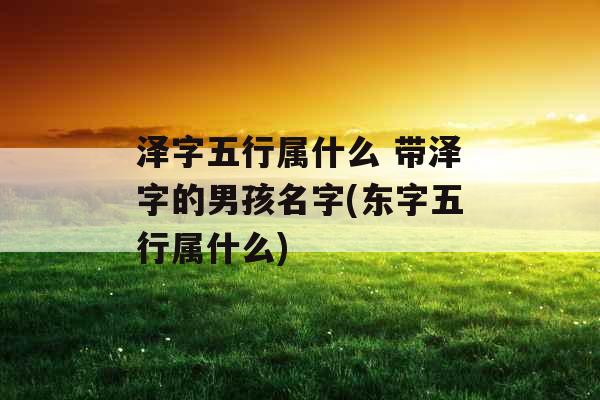 泽字五行属什么 带泽字的男孩名字(东字五行属什么) 泽字五行属什么 带泽字的男孩名字(东字五行属什么)