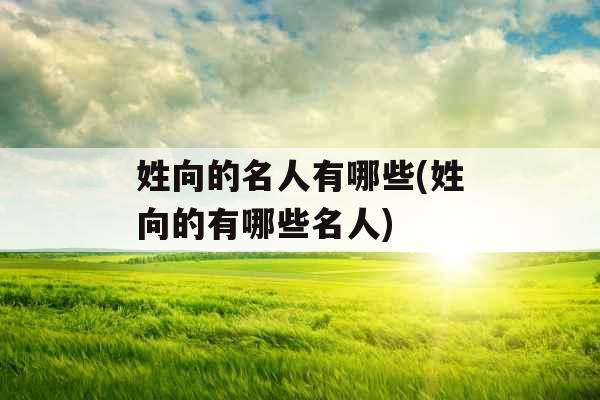 姓向的名人有哪些(姓向的有哪些名人)