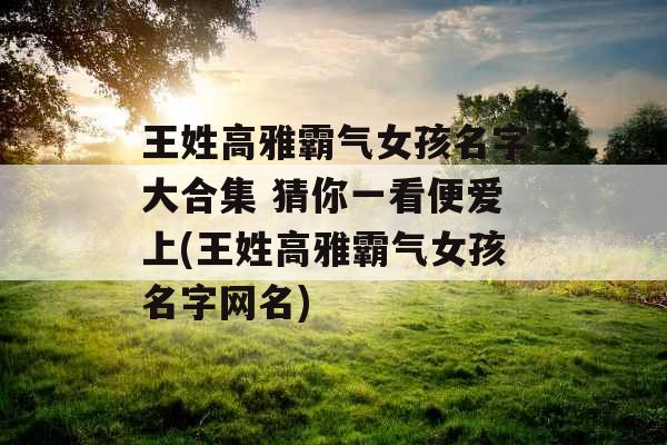 王姓高雅霸气女孩名字大合集 猜你一看便爱上(王姓高雅霸气女孩名字网名) 王姓高雅霸气女孩名字大合集 猜你一看便爱上(王姓高雅霸气女孩名字网名)