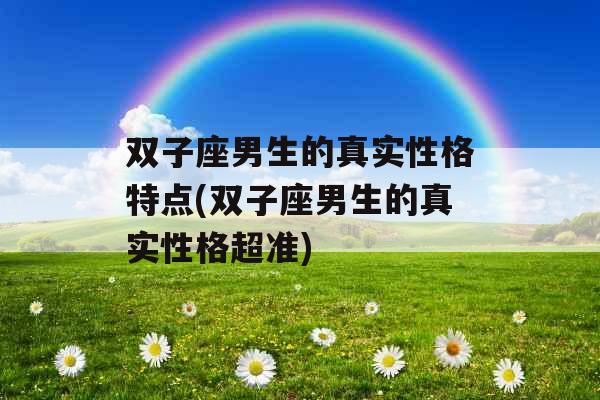双子座男生的真实性格特点(双子座男生的真实性格超准)