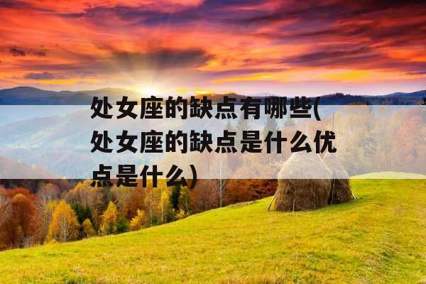 处女座的缺点有哪些(处女座的缺点是什么优点是什么)