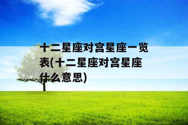 十二星座对宫星座一览表(十二星座对宫星座什么意思)