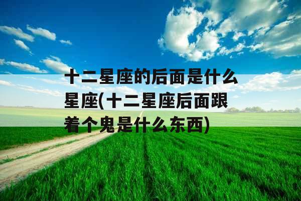 十二星座的后面是什么星座(十二星座后面跟着个鬼是什么东西)