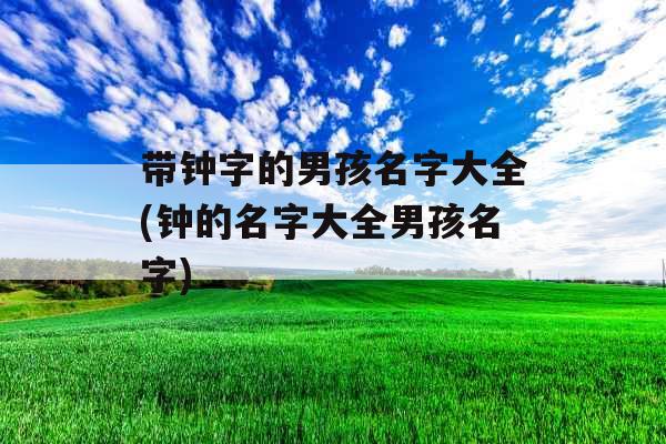 带钟字的男孩名字大全(钟的名字大全男孩名字) 带钟字的男孩名字大全(钟的名字大全男孩名字)