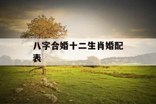 八字合婚十二生肖婚配表