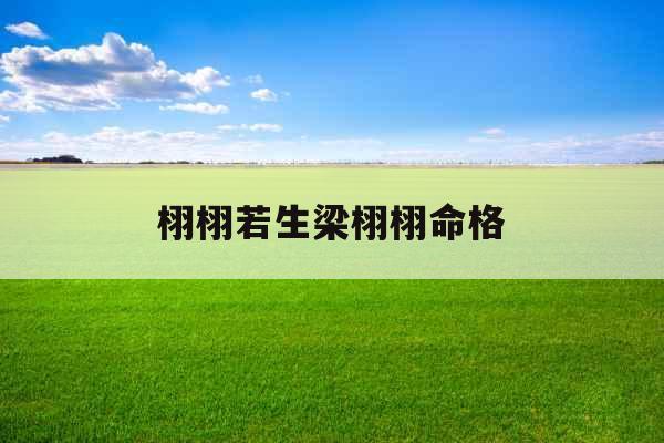 栩栩若生梁栩栩命格 栩栩若生梁栩栩命格