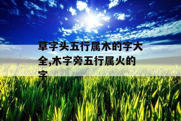 草字头五行属木的字大全,木字旁五行属火的字