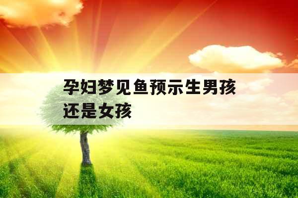 孕妇梦见鱼预示生男孩还是女孩
