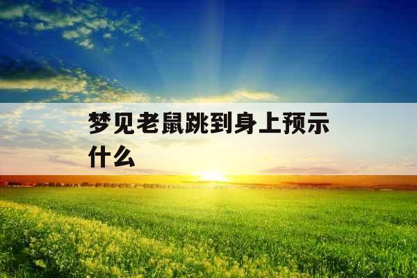 梦见老鼠跳到身上预示什么