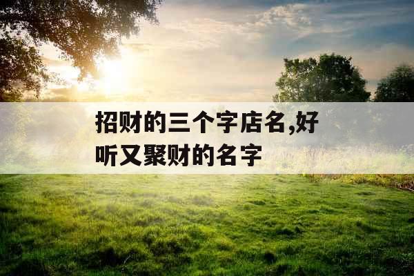招财的三个字店名,好听又聚财的名字 招财的三个字店名,好听又聚财的名字