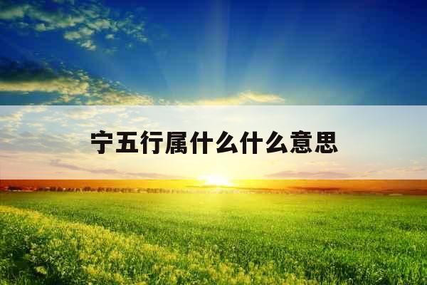 宁五行属什么什么意思