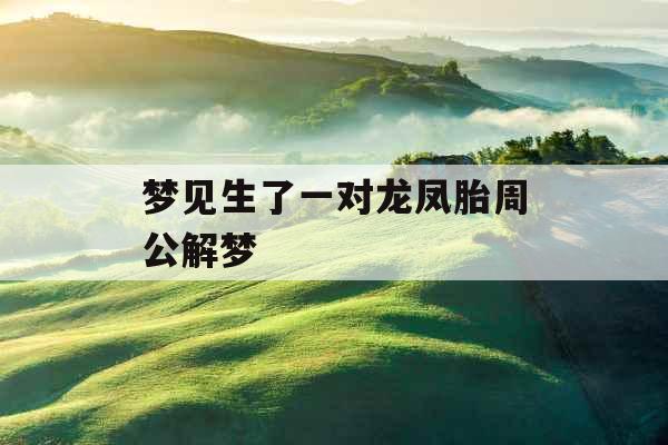 梦见生了一对龙凤胎周公解梦 梦见生了一对龙凤胎周公解梦