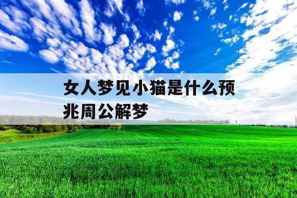 女人梦见小猫是什么预兆周公解梦