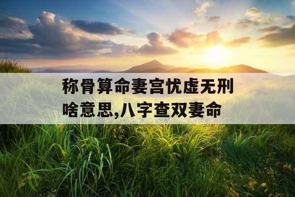 称骨算命妻宫忧虚无刑啥意思,八字查双妻命