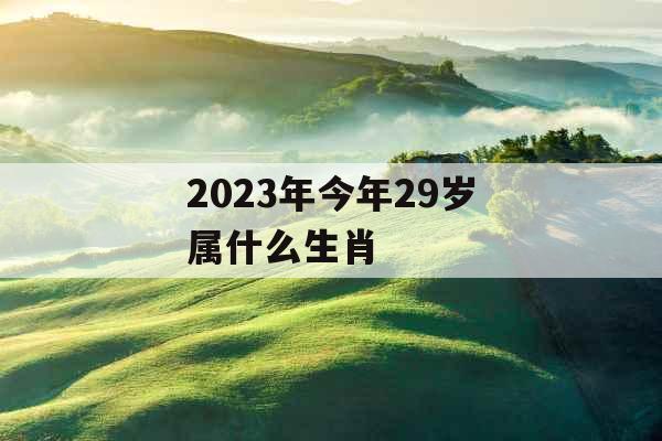 2023年今年29岁属什么生肖