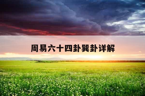 周易六十四卦巽卦详解