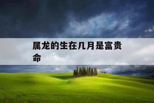 属龙的生在几月是富贵命