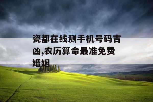 瓷都在线测手机号码吉凶,农历算命最准免费婚姻