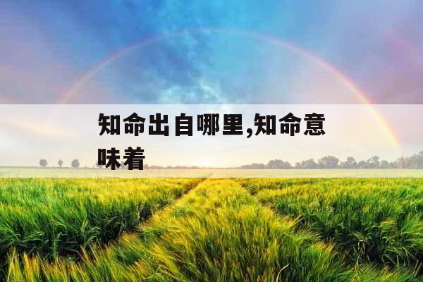 知命出自哪里,知命意味着