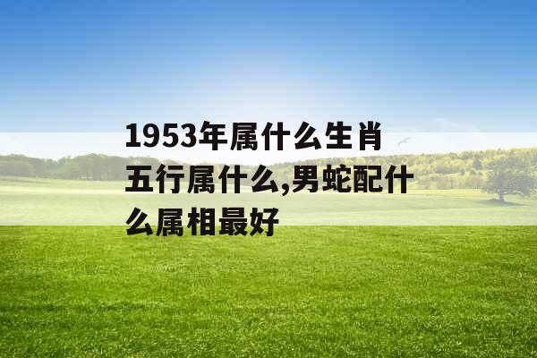 1953年属什么生肖五行属什么,男蛇配什么属相最好
