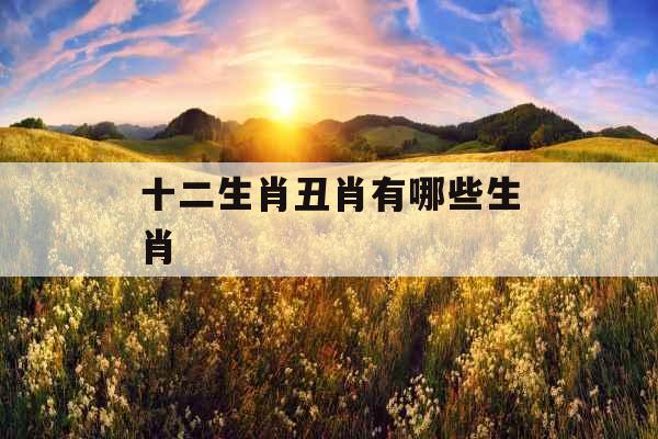 十二生肖丑肖有哪些生肖