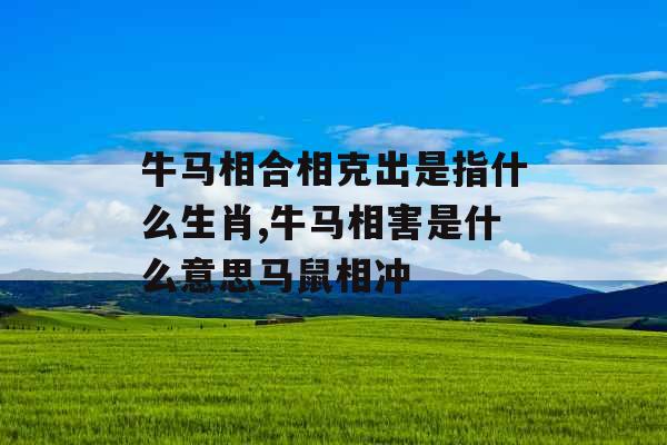 牛马相合相克出是指什么生肖,牛马相害是什么意思马鼠相冲