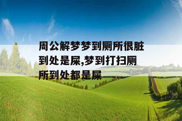 周公解梦梦到厕所很脏到处是屎,梦到打扫厕所到处都是屎