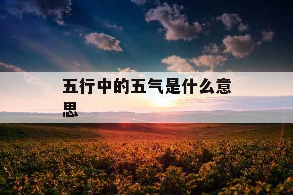 五行中的五气是什么意思