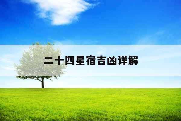 二十四星宿吉凶详解