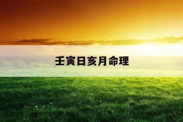 壬寅日亥月命理