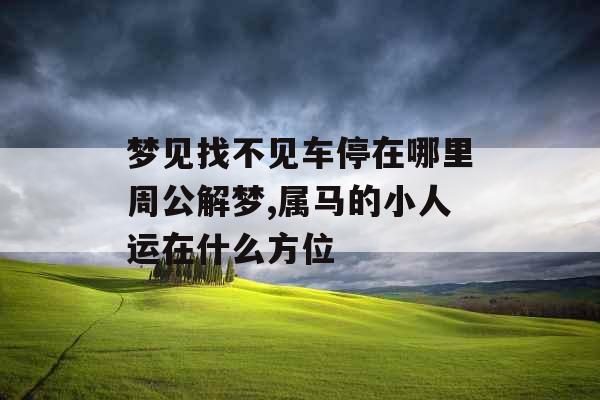 梦见找不见车停在哪里周公解梦,属马的小人运在什么方位