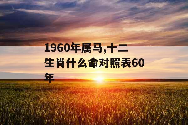 1960年属马,十二生肖什么命对照表60年