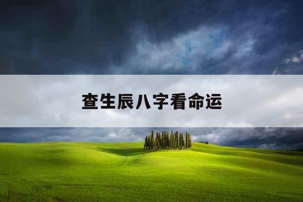 查生辰八字看命运