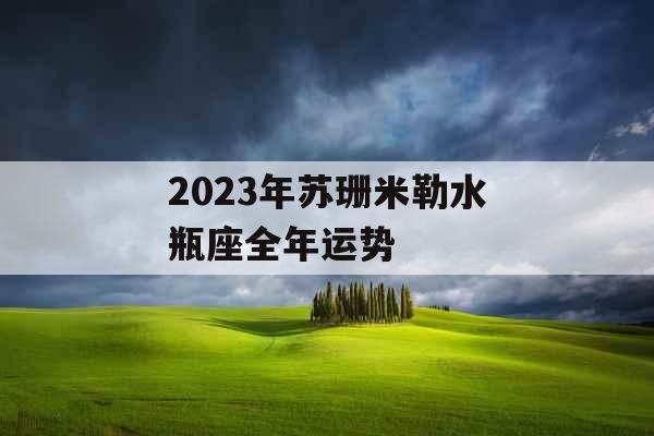 2023年苏珊米勒水瓶座全年运势