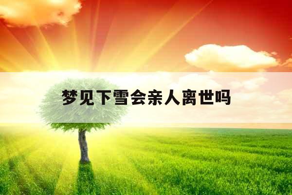 梦见下雪会亲人离世吗