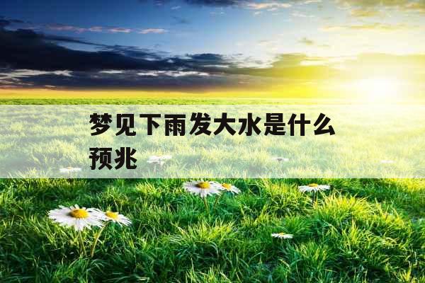 梦见下雨发大水是什么预兆