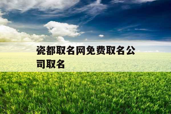 瓷都取名网免费取名公司取名