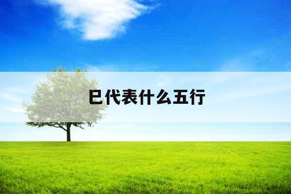 巳代表什么五行