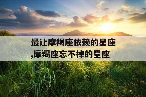 最让摩羯座依赖的星座,摩羯座忘不掉的星座 最让摩羯座依赖的星座,摩羯座忘不掉的星座