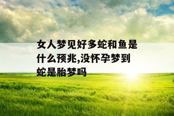 女人梦见好多蛇和鱼是什么预兆,没怀孕梦到蛇是胎梦吗