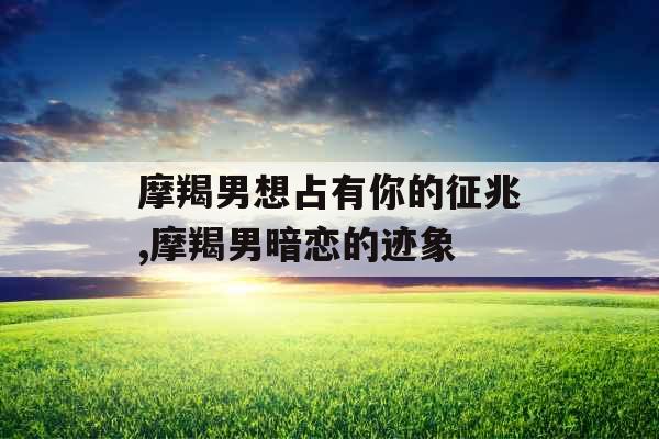 摩羯男想占有你的征兆,摩羯男暗恋的迹象