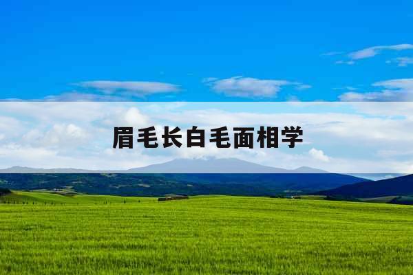 眉毛长白毛面相学