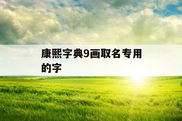 康熙字典9画取名专用的字