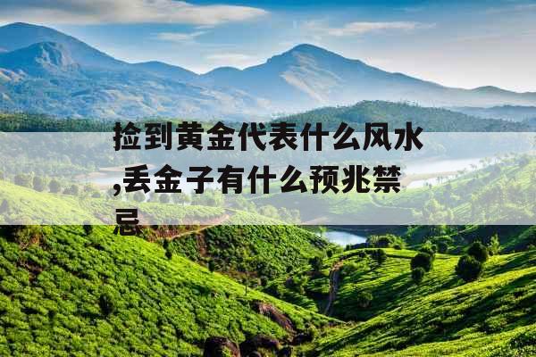 捡到黄金代表什么风水,丢金子有什么预兆禁忌